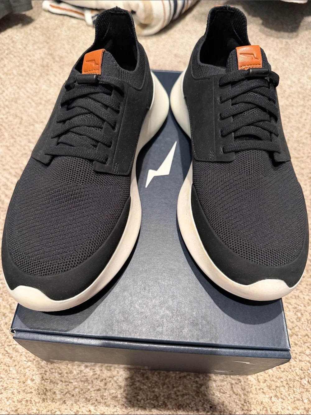 Men's Black Wolf & Shepherd Shoes, Size  10, new in box, swapped stretchy laces